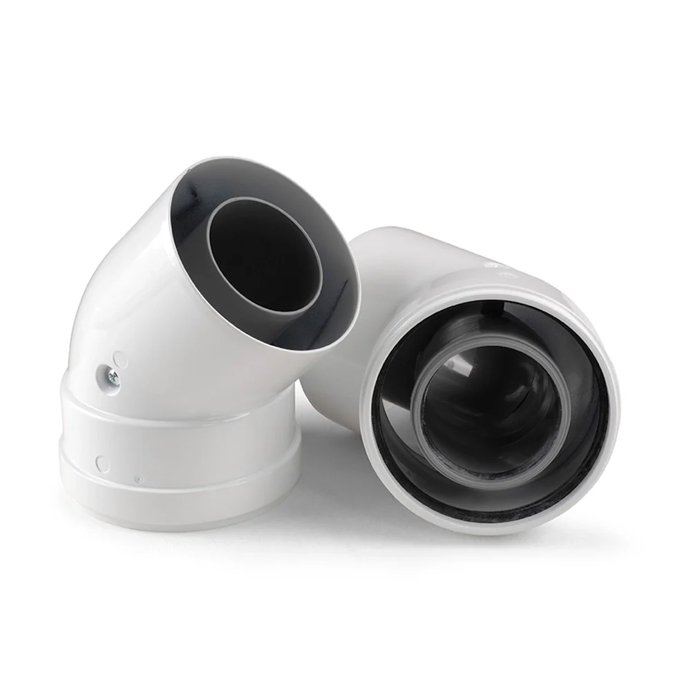 Ariston 45 Degree Coaxial Elbow Pack of 2 — 60/100mm SE Flue Bend Next Evo X 11 LPG 16 Natural Gas