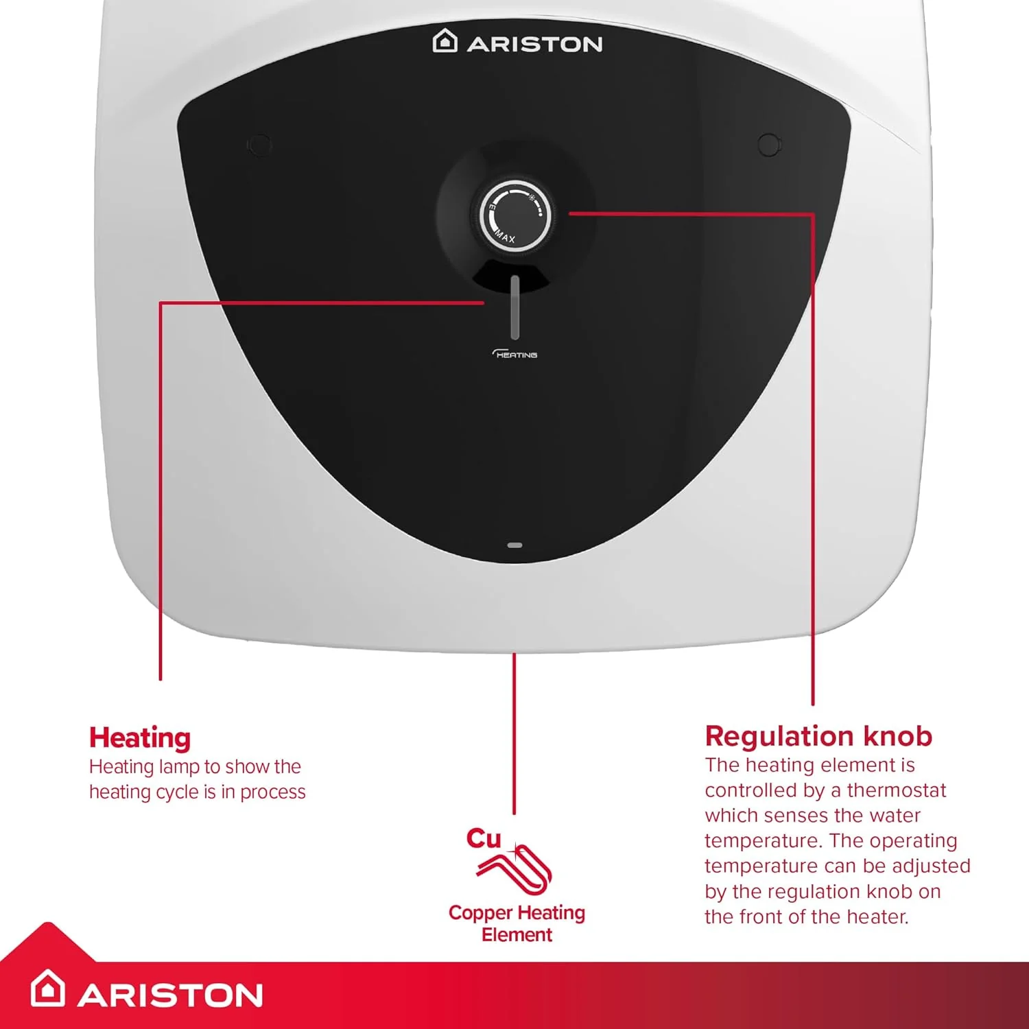 Ariston Andris Lux 30L Oversink 3kW Electric Water Heater with Install Kits A, B, C - Image 7