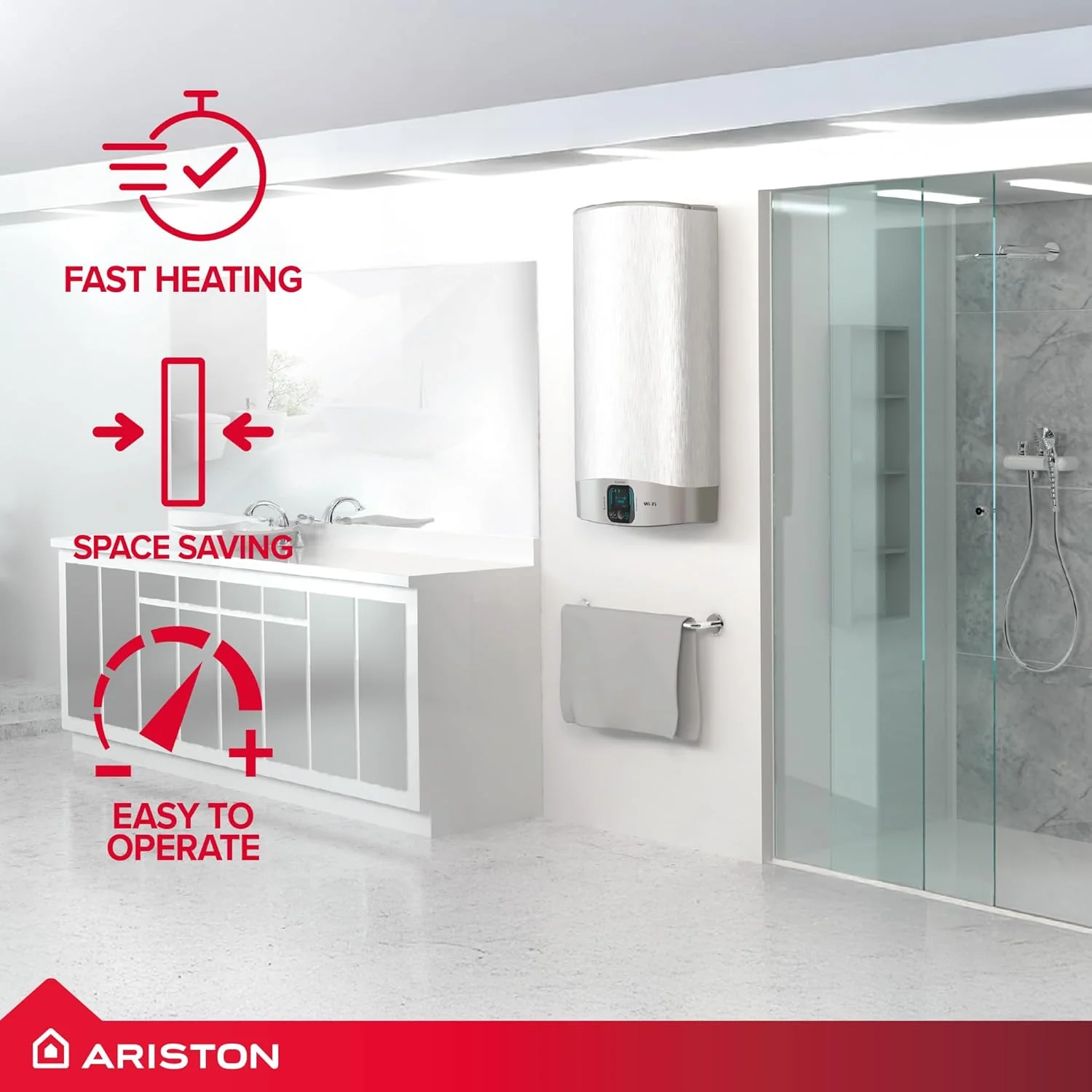 Ariston Velis Evo Wi-Fi 45L 3kW Electric Water Heater & Unvented Kit - Image 3