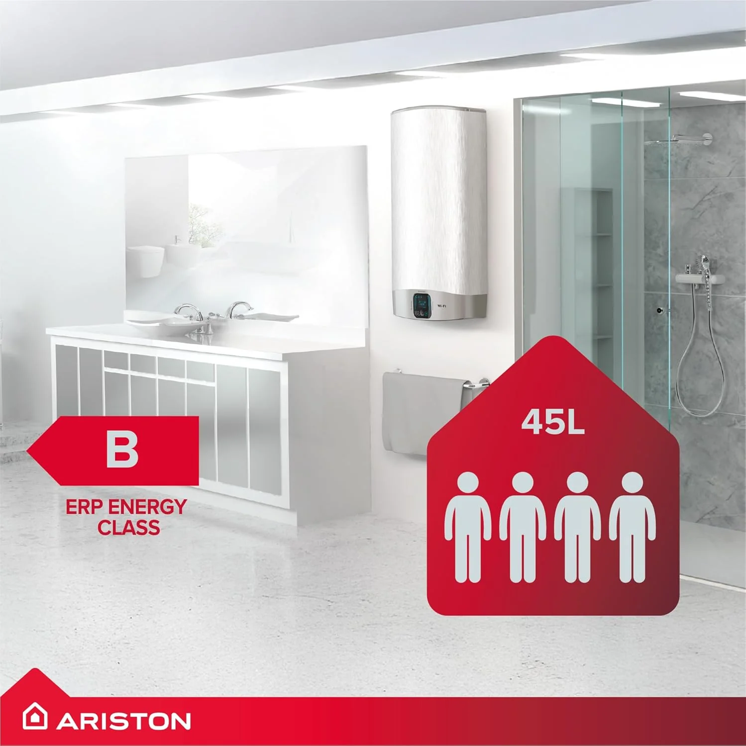 Ariston Velis Evo Wi-Fi 45L 3kW Electric Water Heater & Unvented Kit - Image 6