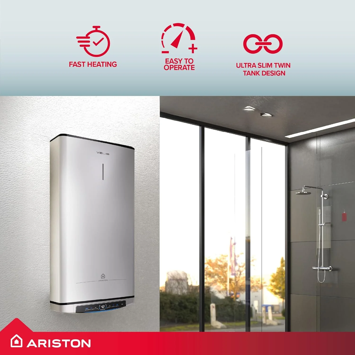 Ariston Velis Tech Wi-Fi 45L Electric Storage Water Heater with G3 Unvented Kit - Image 6