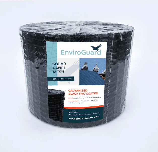 EnviroGuard Solar Panel Bird Deterrent Mesh — PVC Coated Galvanised 200mm × 30m Roll - Image 3