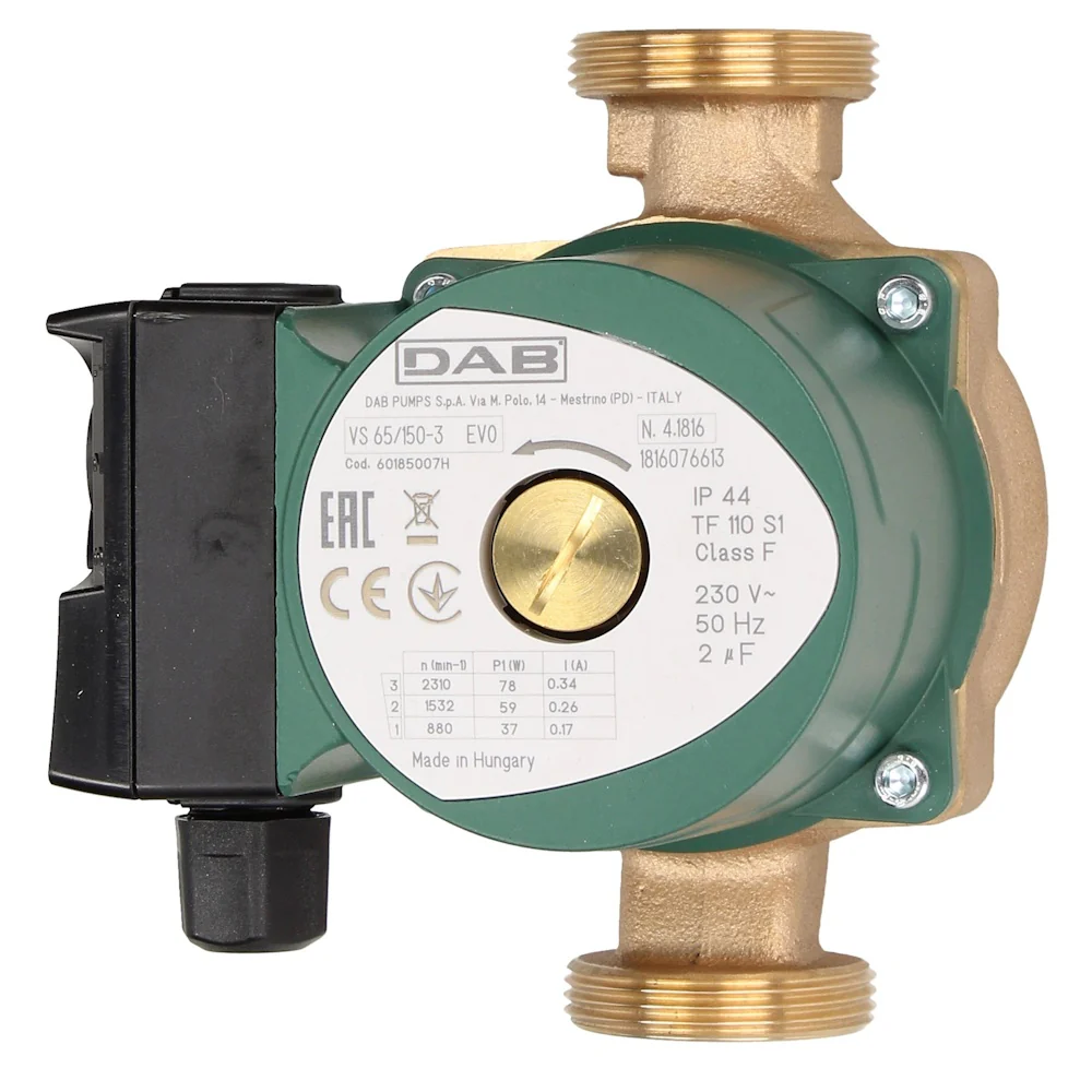 DAB VS 65/150 M Bronze Wet-Rotor Circulator – Potable Hot Water Pump, 6m Head, 3.7 m³/h, 77W, 150mm, 1½" BSP - Image 3