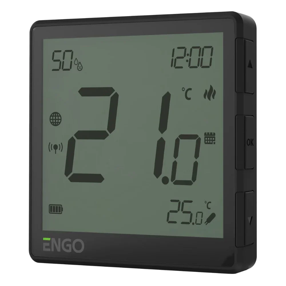 ENGO EONE-BATB ZigBee Smart Thermostat – Wireless, Li-Ion Battery, Humidity Sensor, Black | UFH & Boiler Control - Image 4