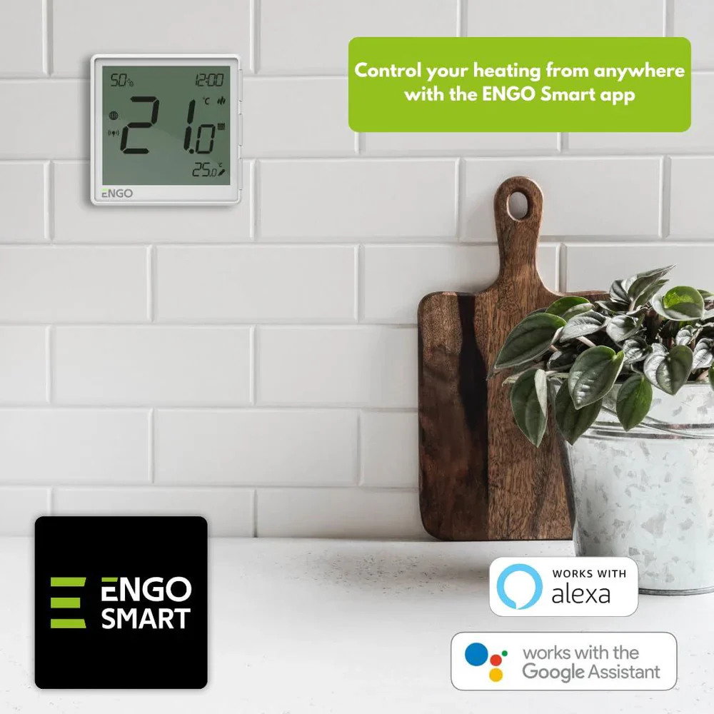 ENGO EONE-BATW ZigBee Smart Thermostat – Wireless, Li-Ion Battery, Humidity Sensor, White | UFH & Boiler Control - Image 3
