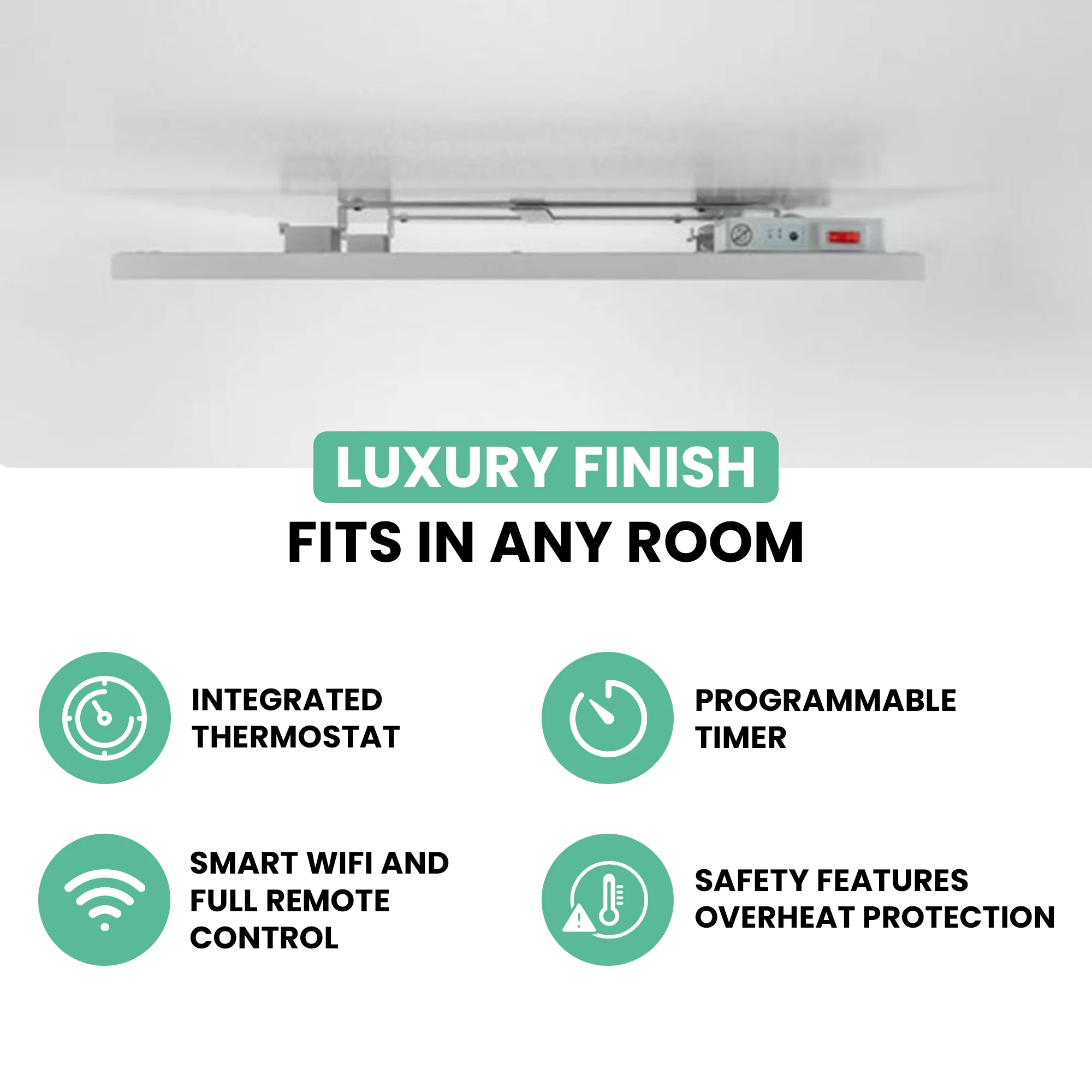 Eurom Mon Soleil 600 Ceiling WiFi Infrared Heater – Frameless, Efficient Ceiling Heating with Smart Control - Image 5