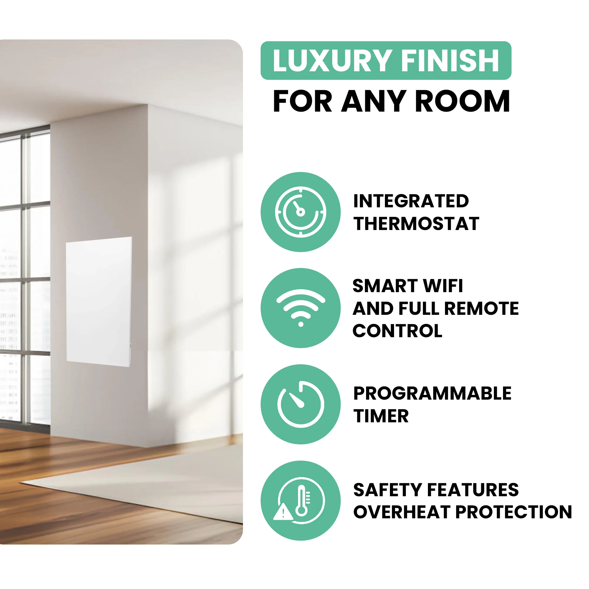 Eurom Mon Soleil 720 WiFi Infrared Heater – Frameless, Smart Wall & Ceiling Heating - Image 4