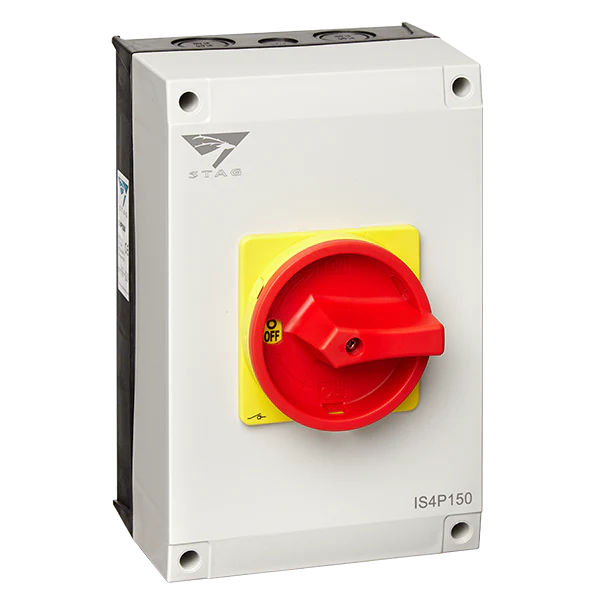 IMO Stag IS4P AC Isolator 4-Pole 20A 32A 40A 63A 100A 125A IP65 EN60947-3 UKCA Solar PV Inverter AC Switch Disconnector Lockable Padlockable Made in UK MCS Compliant - Image 10
