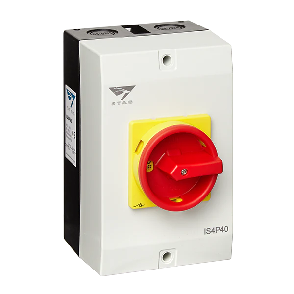 IMO Stag IS4P AC Isolator 4-Pole 20A 32A 40A 63A 100A 125A IP65 EN60947-3 UKCA Solar PV Inverter AC Switch Disconnector Lockable Padlockable Made in UK MCS Compliant - Image 5