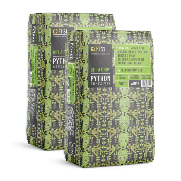 Python RS White Tile Adhesive C2FT S1 – 20kg - Image 2