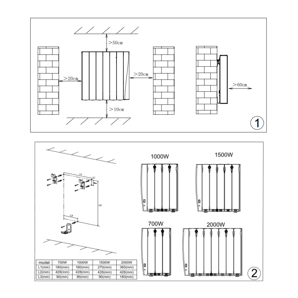 Reina Aron White Electric Horizontal Ceramic Core Wi-Fi Radiator - 700W - Image 4