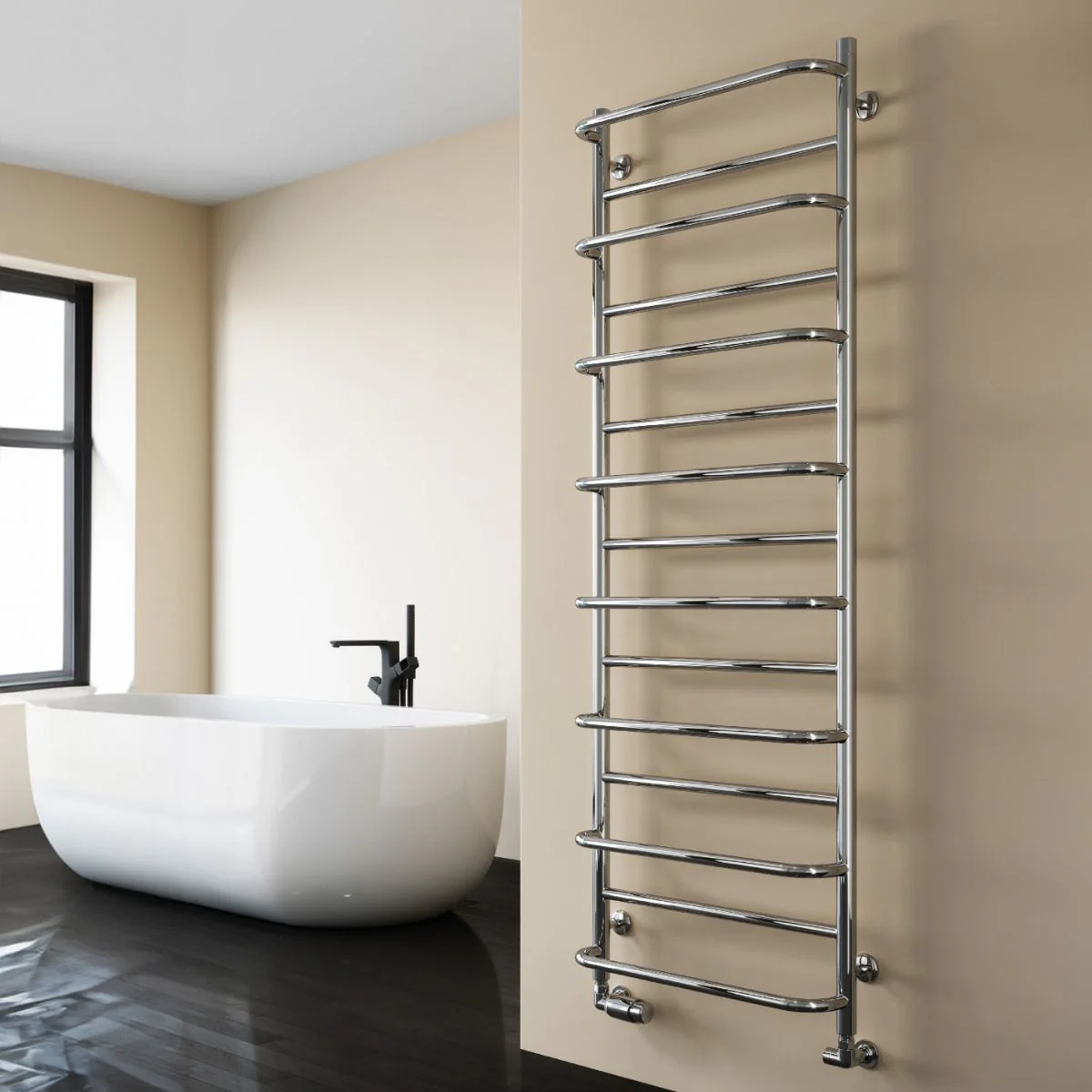 Reina Belbo RNS-BLB082 Polished Stainless Steel Towel Rail 530mm x 820mm