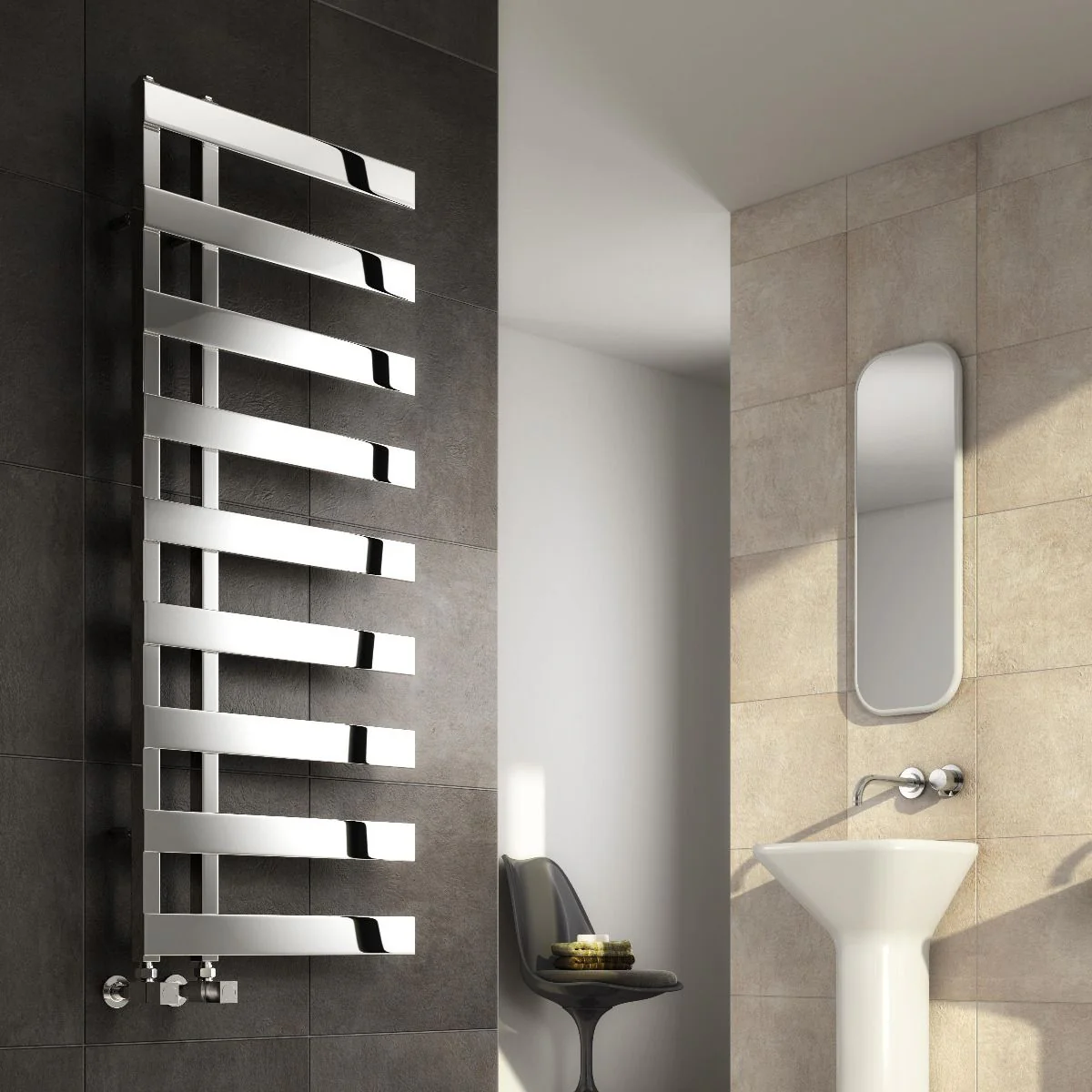 Reina Capelli RNS-CPL5080P Polished Stainless Steel Towel Radiator 500mm x 800mm