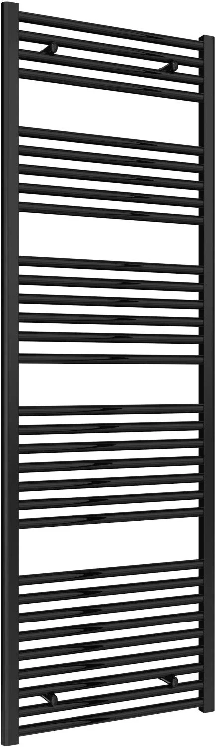 Reina Diva AG60180BF Black Flat Towel Rail 600mm x 1800mm - Image 2