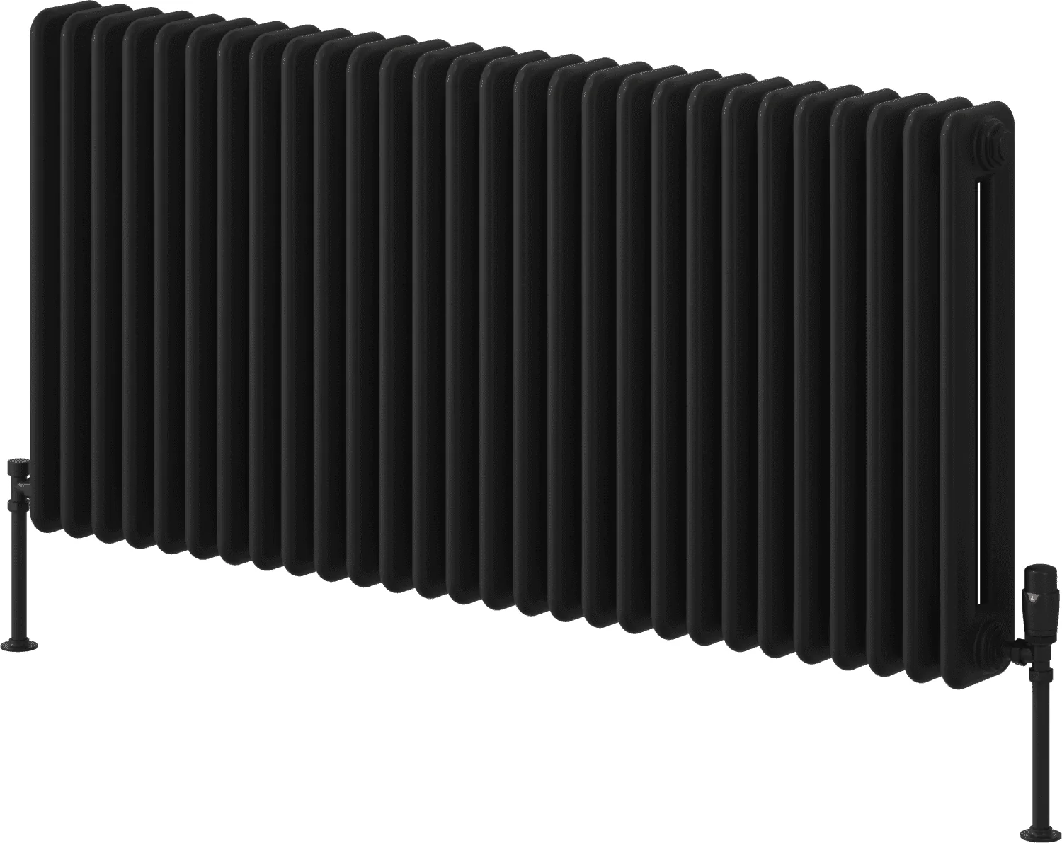 Reina Hedingham RND-HDM6126B Black Horizontal Steel Radiator 1265mm x 600mm - Image 2