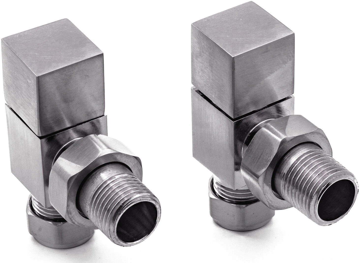 Reina Loge Angled Brushed Radiator Valve