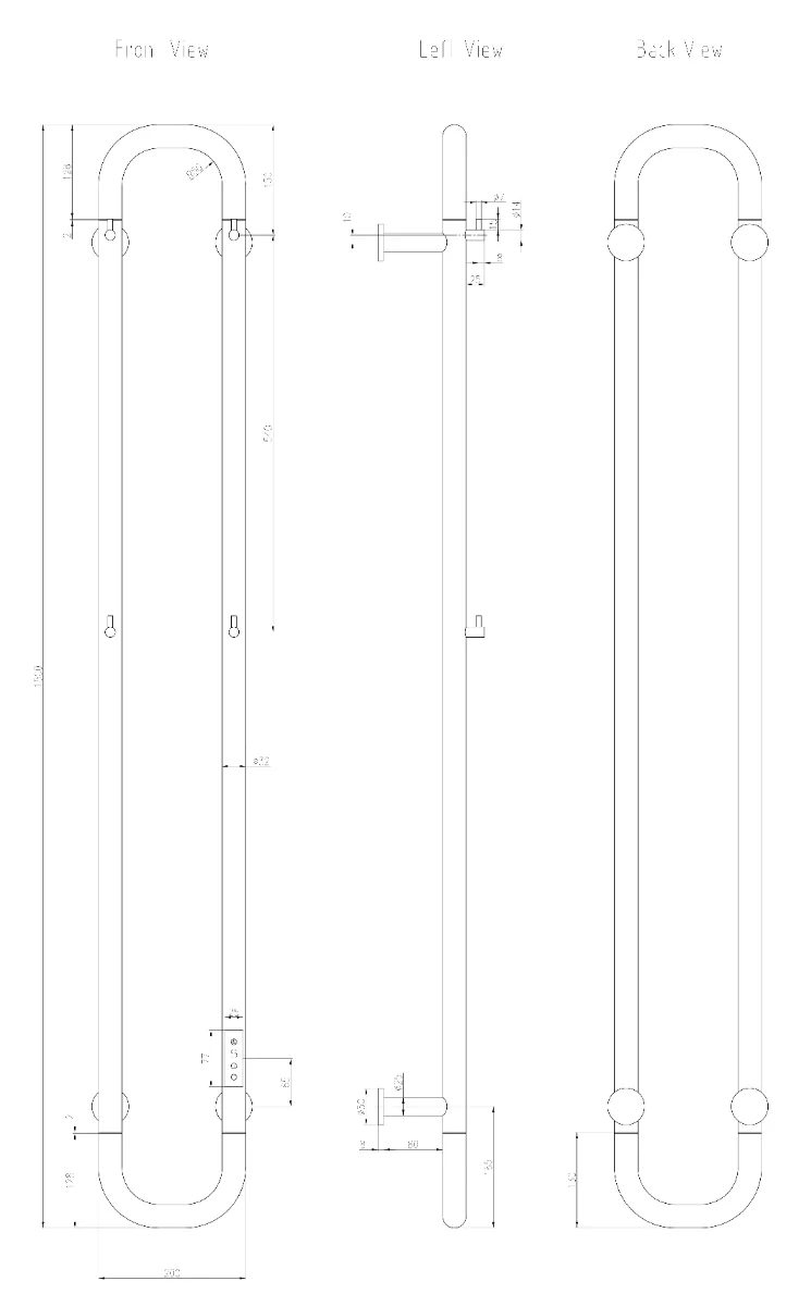 Reina Pelmo EPLOG Brushed Gun Metal Electric Towel Rail 200mm x 1500mm - Image 3
