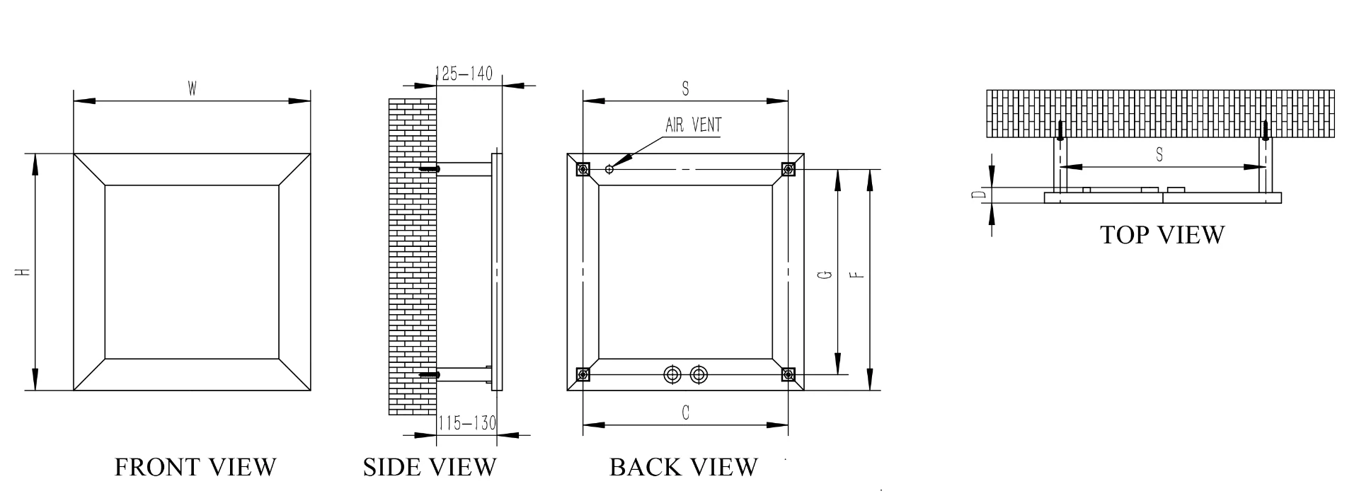 Reina Square RNS-SQR4545 Stainless Steel Towel Rail 450mm x 450mm - Image 4