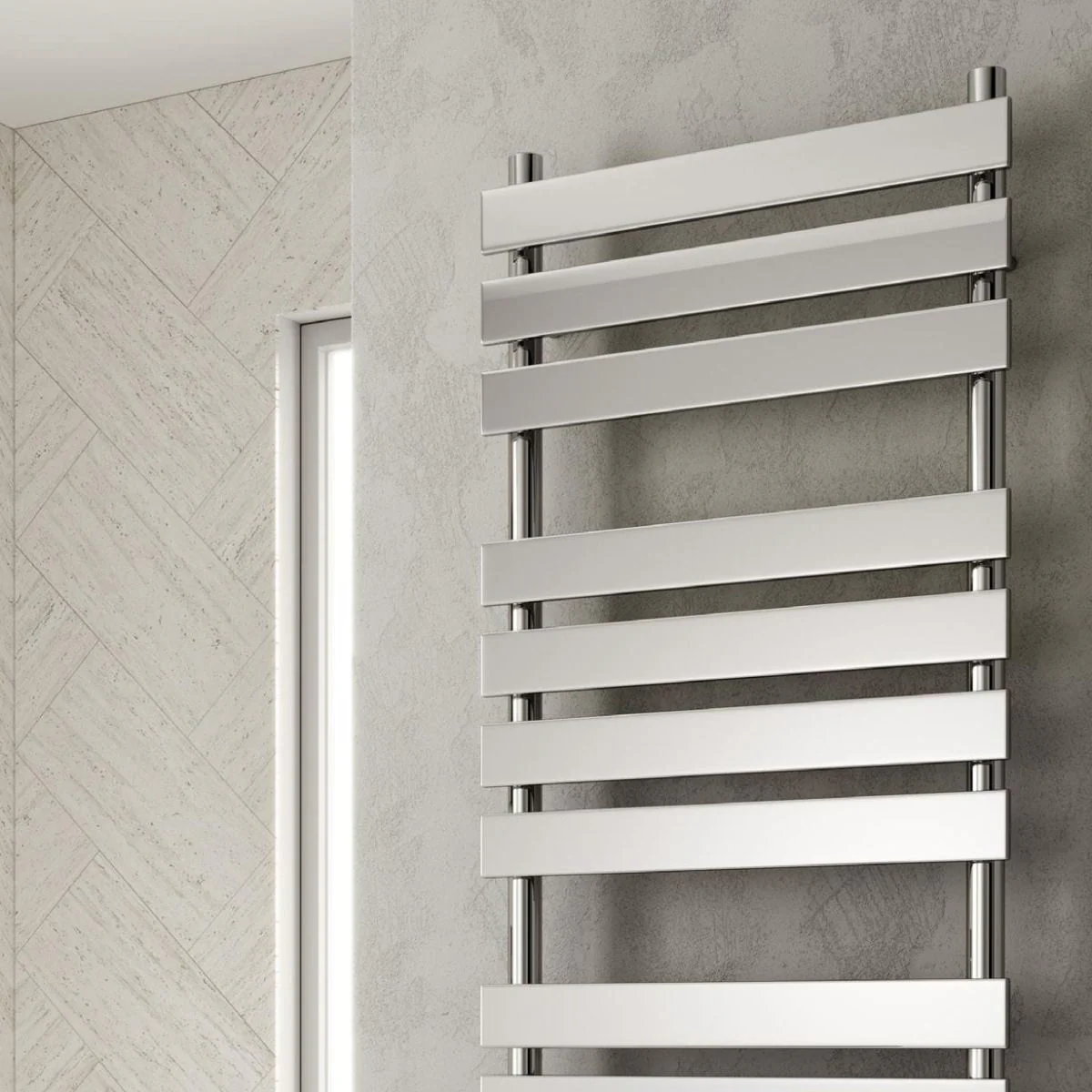 Reina Trento RND-TRT5130 Chrome Towel Rail 500mm x 1300mm - Image 3