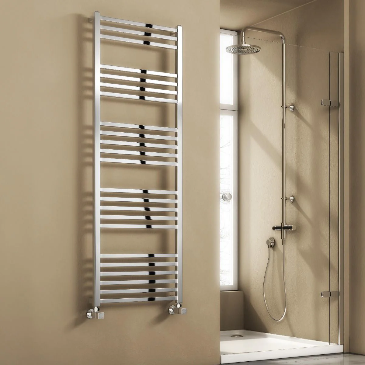 Reina Vasto RND-VST146C Chrome Towel Rail 500mm x 1460mm