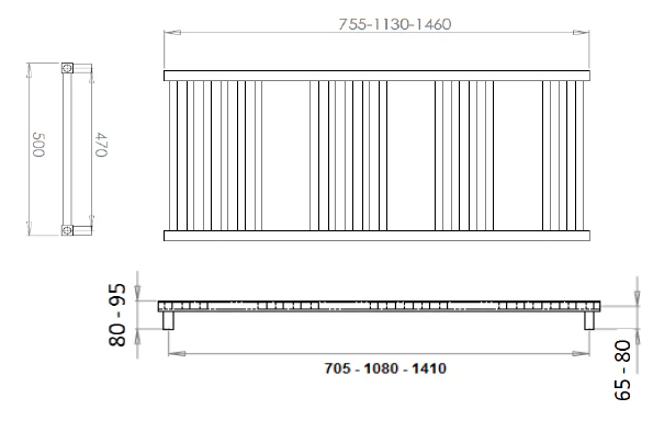 Reina Vasto RND-VST075C Chrome Towel Rail 500mm x 755mm - Image 5