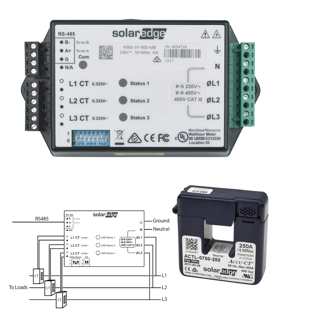 SolarEdge 230/400V Energy Meter with Modbus Connection - Image 2