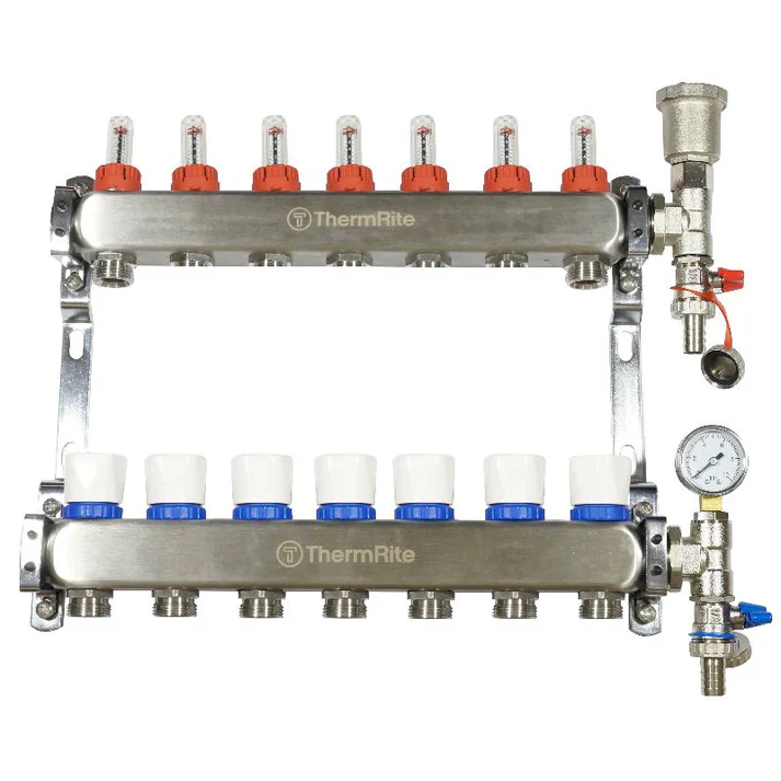 Stainless Steel Underfloor Heating Manifold 2 to 12 Port Options - Image 9