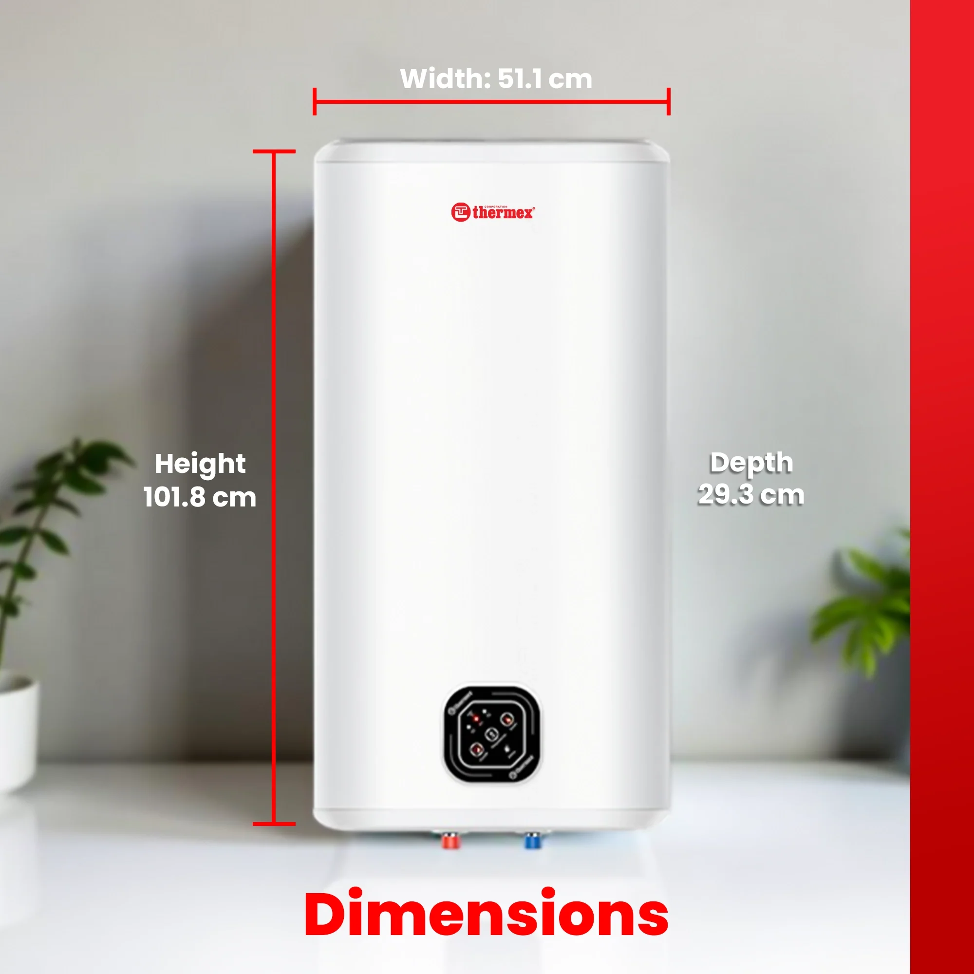 Thermex IF 80 Flat Smart Unvented Storage Water Heater 2 kW – Compact and Energy Efficient - Image 3