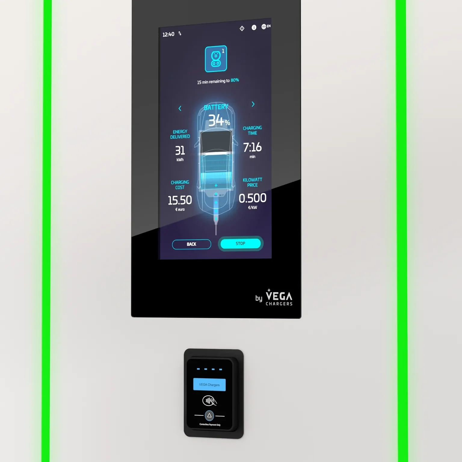 VEGA Chargers ALOHA Lander Plus 120kW DC Fast Charger – Dual CCS2 + AC Type 2 EV Charging Station - Image 7