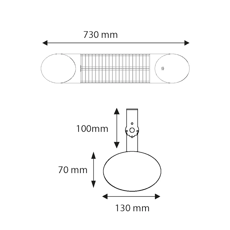 Veito Blade Mini Black Patio Carbon Infrared Heater - Image 4