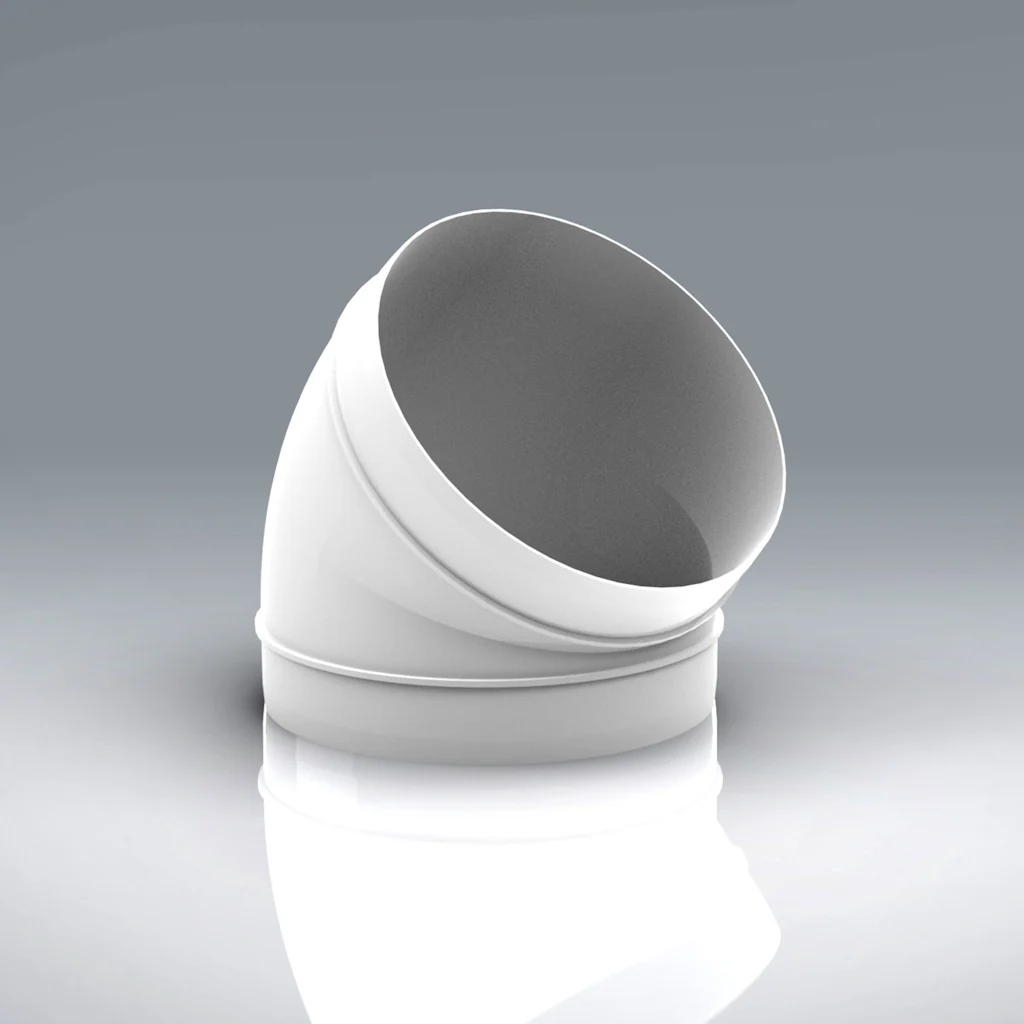 Verplas 150mm Round 45 Degree Bend Duct Fitting